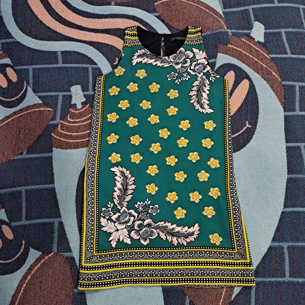 🌈FLORAL SLEEVELESS SHIFT DRESS-S